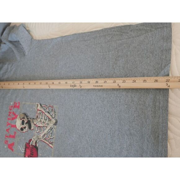 Teedino Dark Gray & Red 'Staying Alive' Skeleton Tee 3XL - Picture 7 of 9